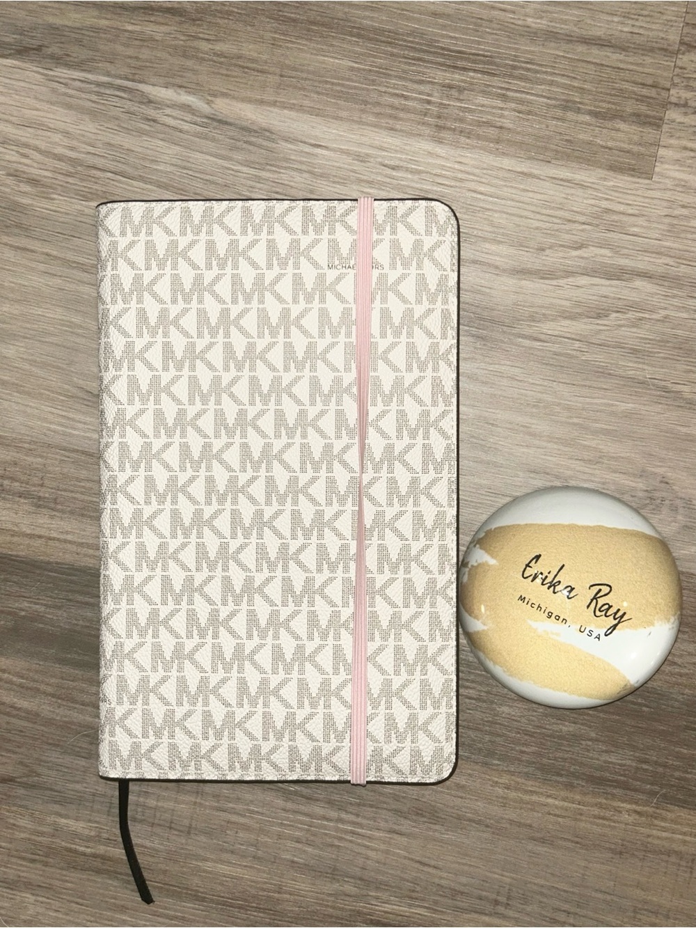 Michael Kors Beige/White Monogram Notebook Cover- BRAND NEW/UNUSED